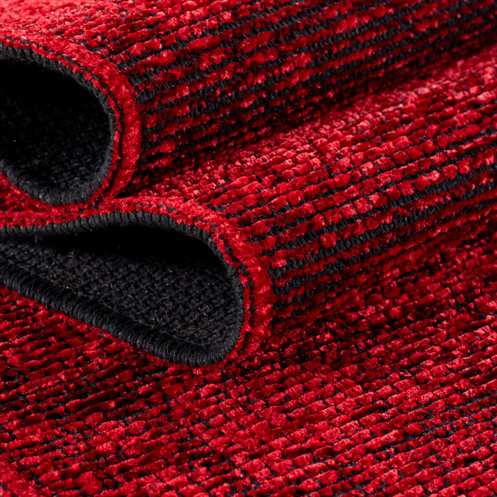 MIRA - Tapis de salon rouge au design abstrait
