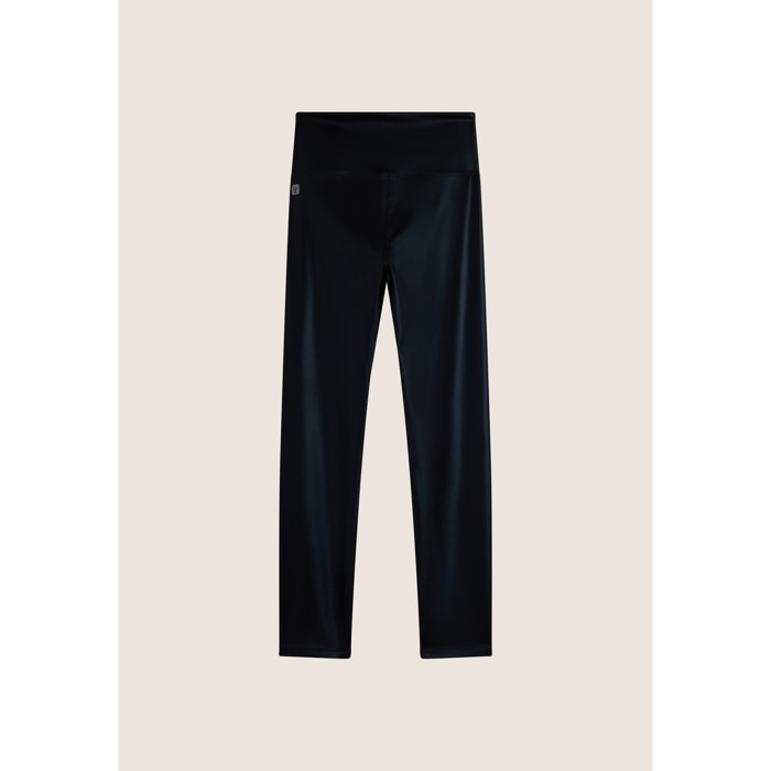Leggings 7/8 vita alta in tessuto tecnico rosa animalier