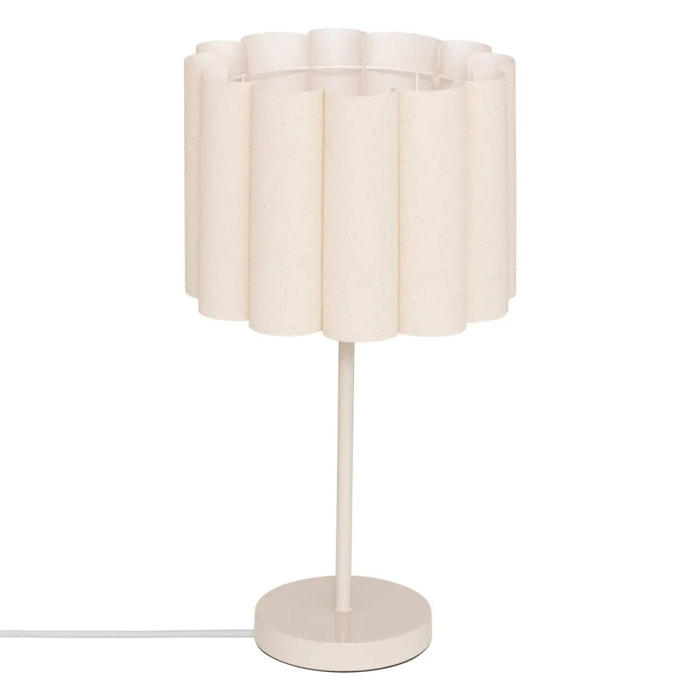 Lampe à poser champignon secteur Rona beige H49cm