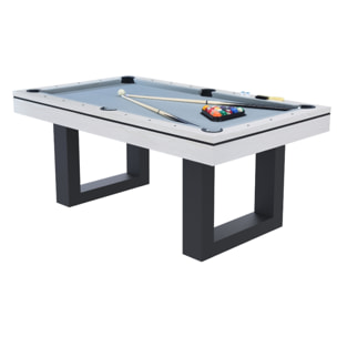 Table multi-jeux 3 en 1 billard et ping-pong en bois blanc ARIES