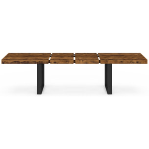 Table à manger extensible Brixton effet bois vieilli 200-300cm