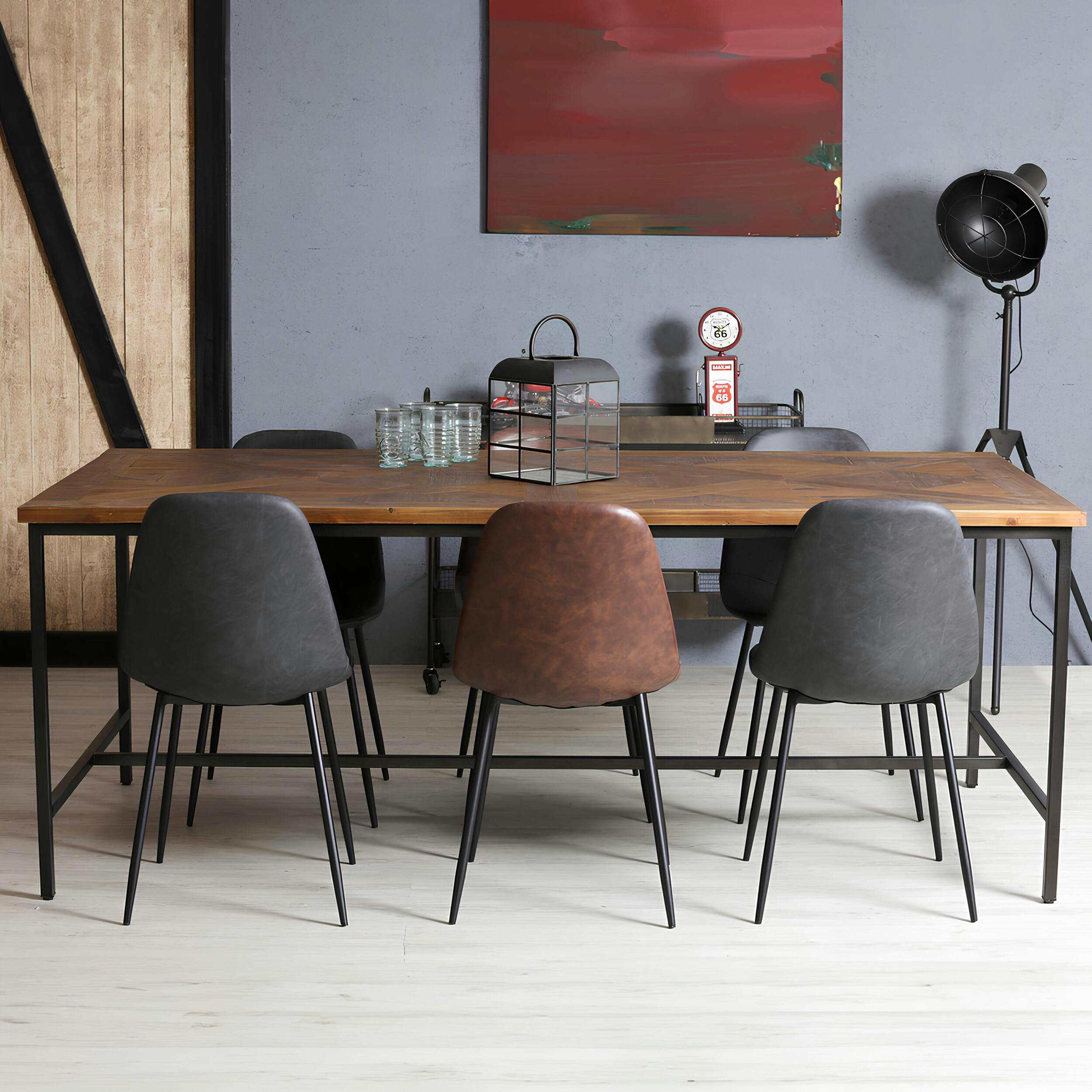 Table à manger décor marqueterie 200 cm VARSOVIE