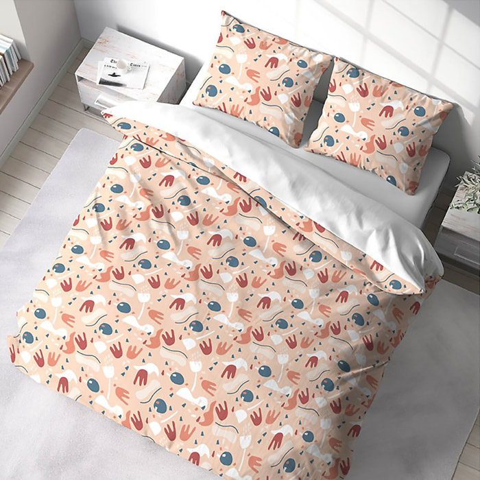 Parure Housse De Couette 3pcs 100% Polyester 72gsm Plis