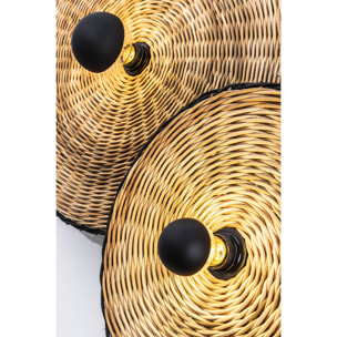 COSTAS 400 H140 Lampe applique/plafonnier noire/rotin