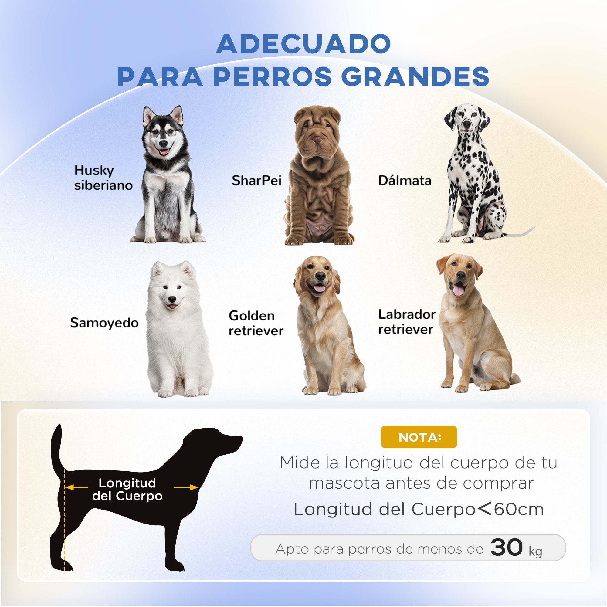 Sofá para Perros Grandes Sofá para Mascotas con Cojín Extraíble Funda Lavable y Patas de Madera Carga 30 kg para Interior 100x70x25 cm Azul