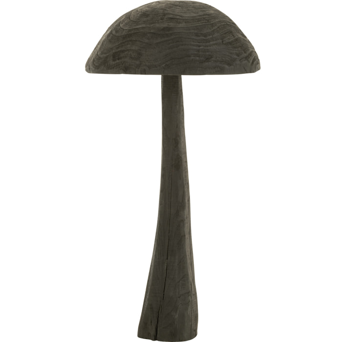 J-Line Champignon En Bois Noir Large
