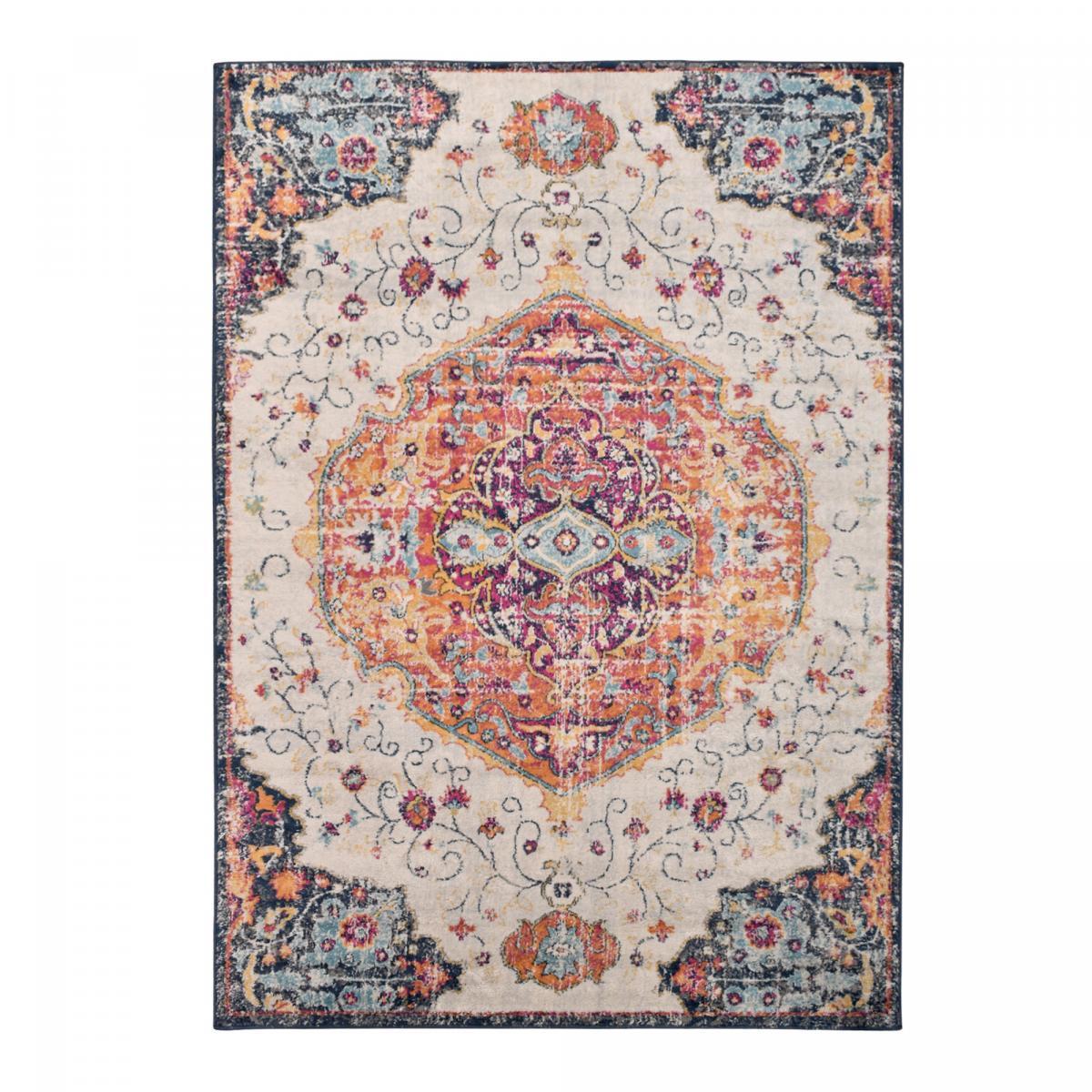 Tapis Lavu motif médaillon traditionnel oriental