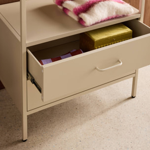 Meuble d'entrée, porte manteau métal avec penderie et 2 tiroirs IDAHO