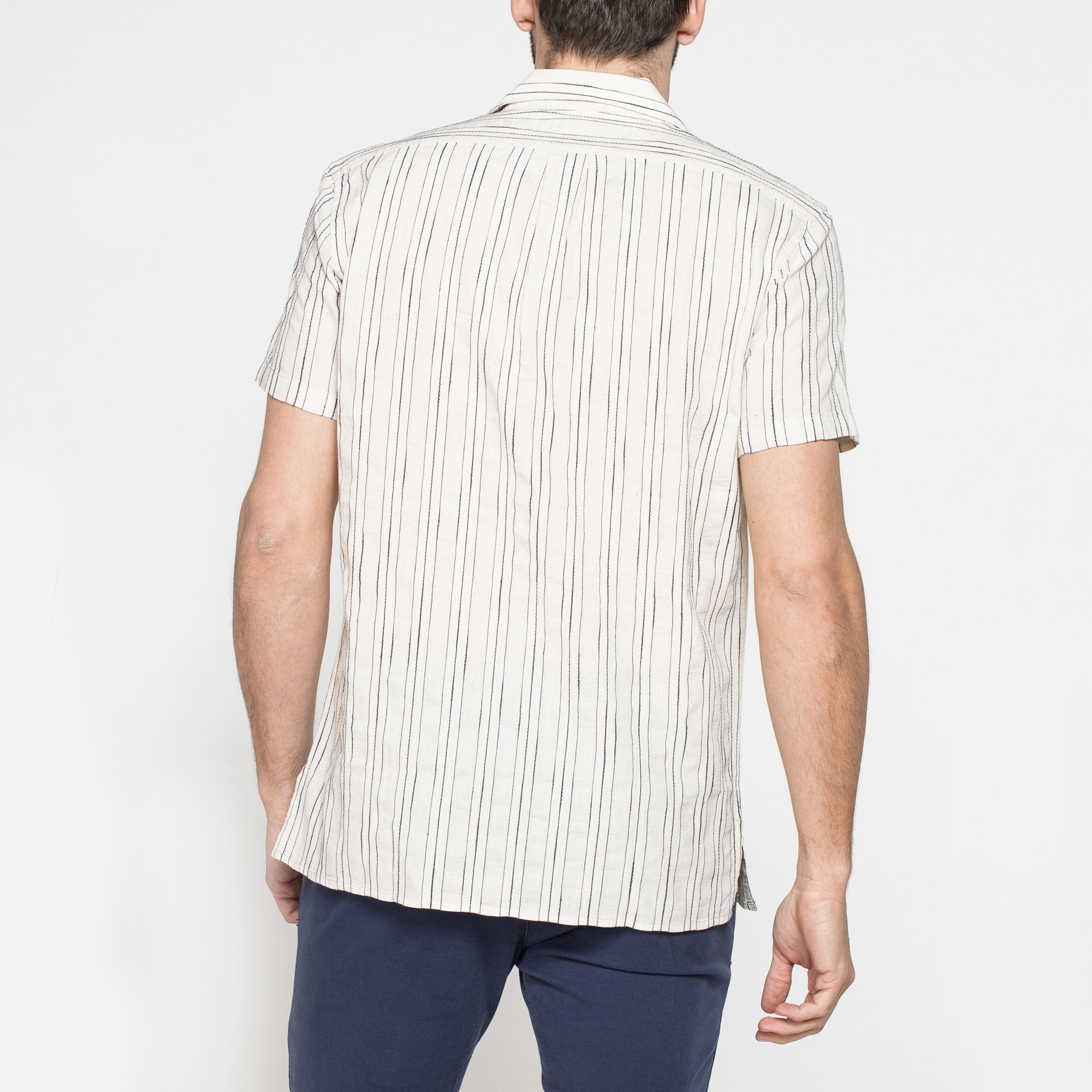 CAMICIA BOWLING IN TESSUTO TINTO FILO DI LINO COTONE