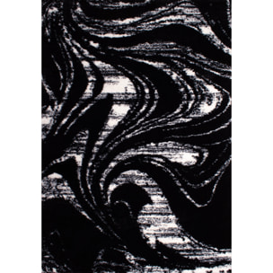 Oslo - tapis de salon à poils longs design abstrait noir
