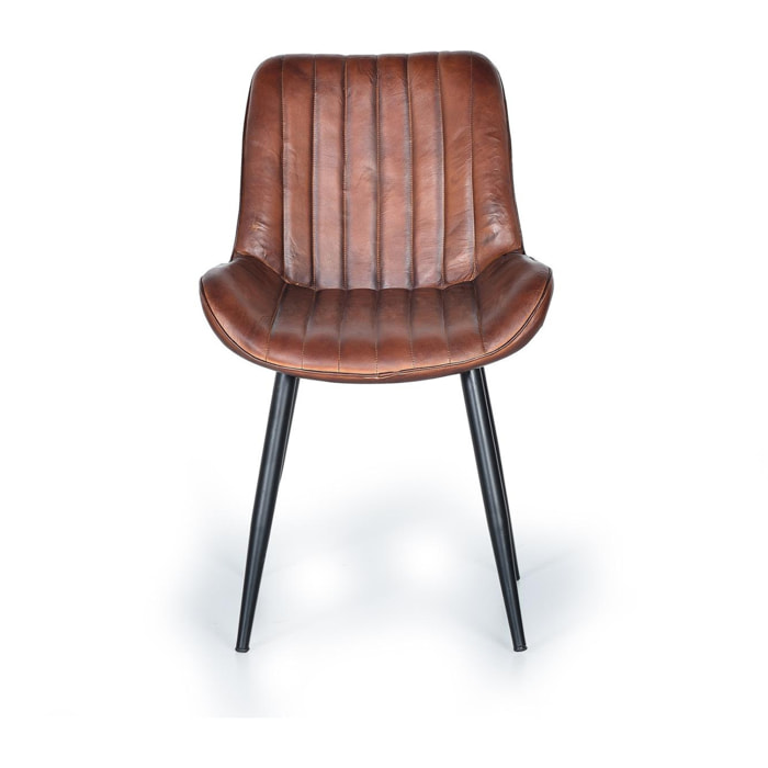 Silla de Piel 53 Cm Estilo Industrial Vintage