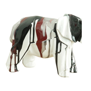 Statuette éléphant en résine noir, argenté, marron H21cm - ELEPH 4