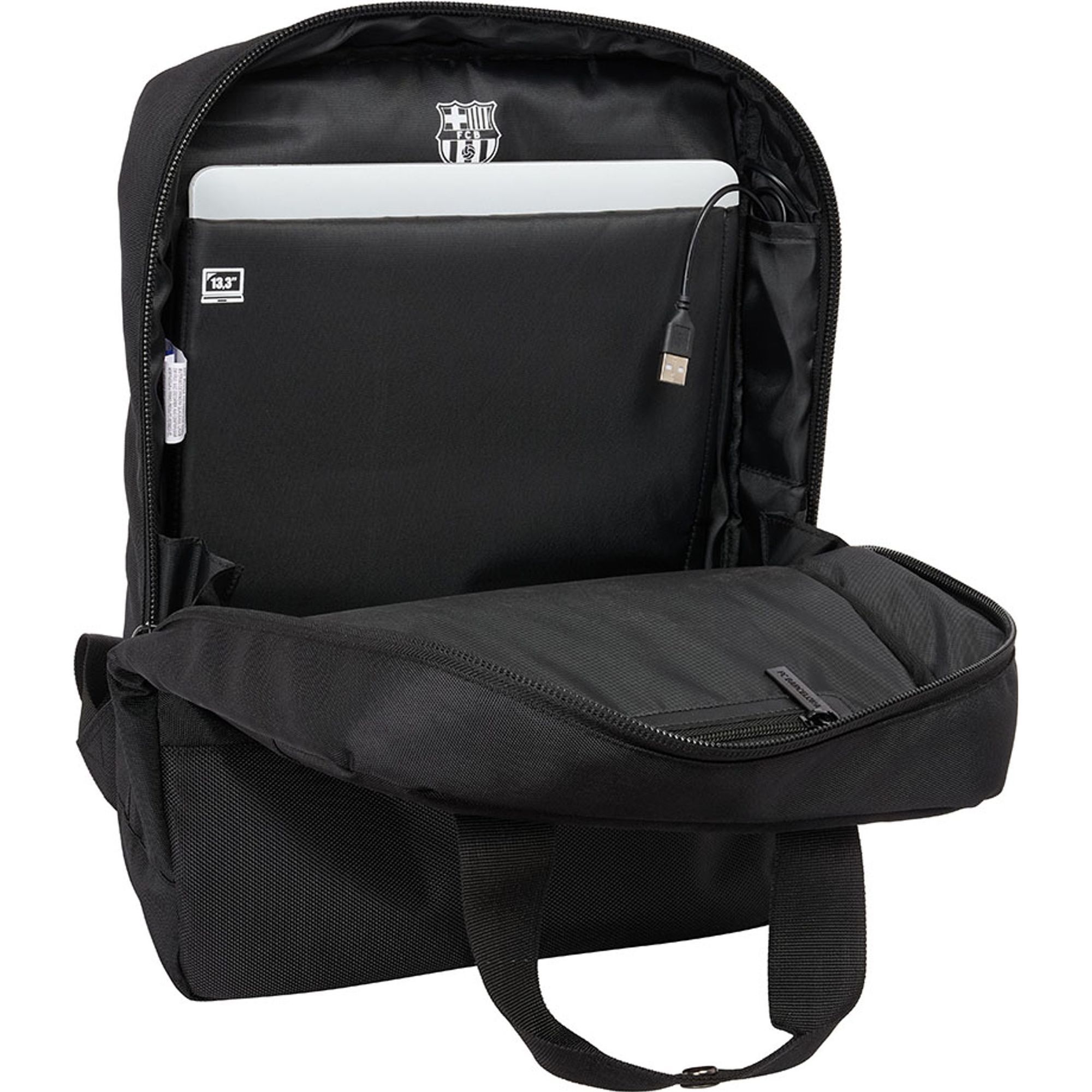 Mochila para portatil 13,3+usb f.c.barcelona premium