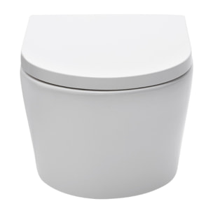 Pack WC bâti-autoportant + WC SAT sans bride fixations invisibles + Abattant softclose + Plaque blanche (SMART-SATrimless-M270)