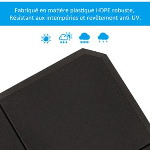 Pied de parasol lot de 4 dalles pour parasol à lester dim. tot. 100L x 100l x 9,5H cm HDPE noir