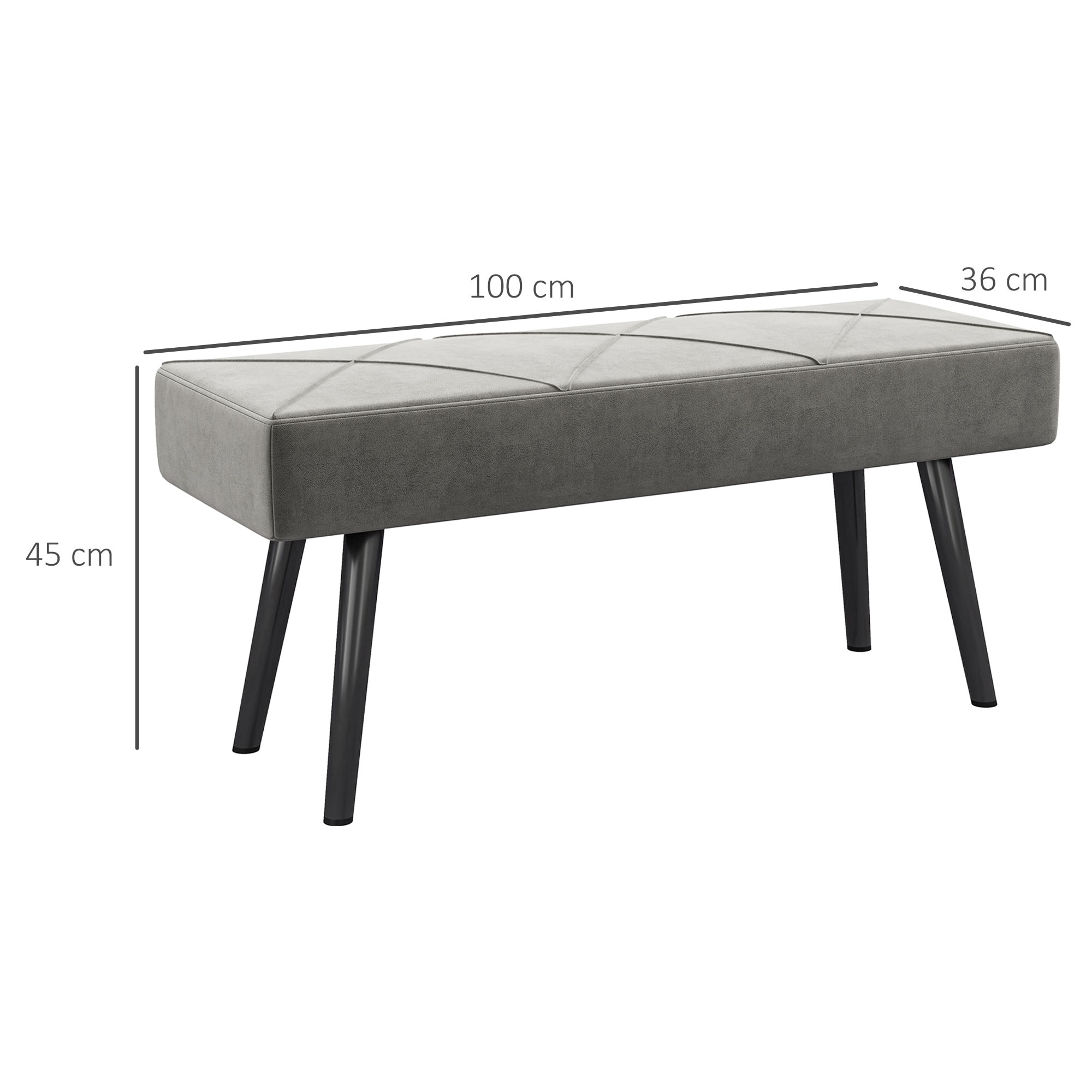 Banquette bout de lit design contemporain noir gris