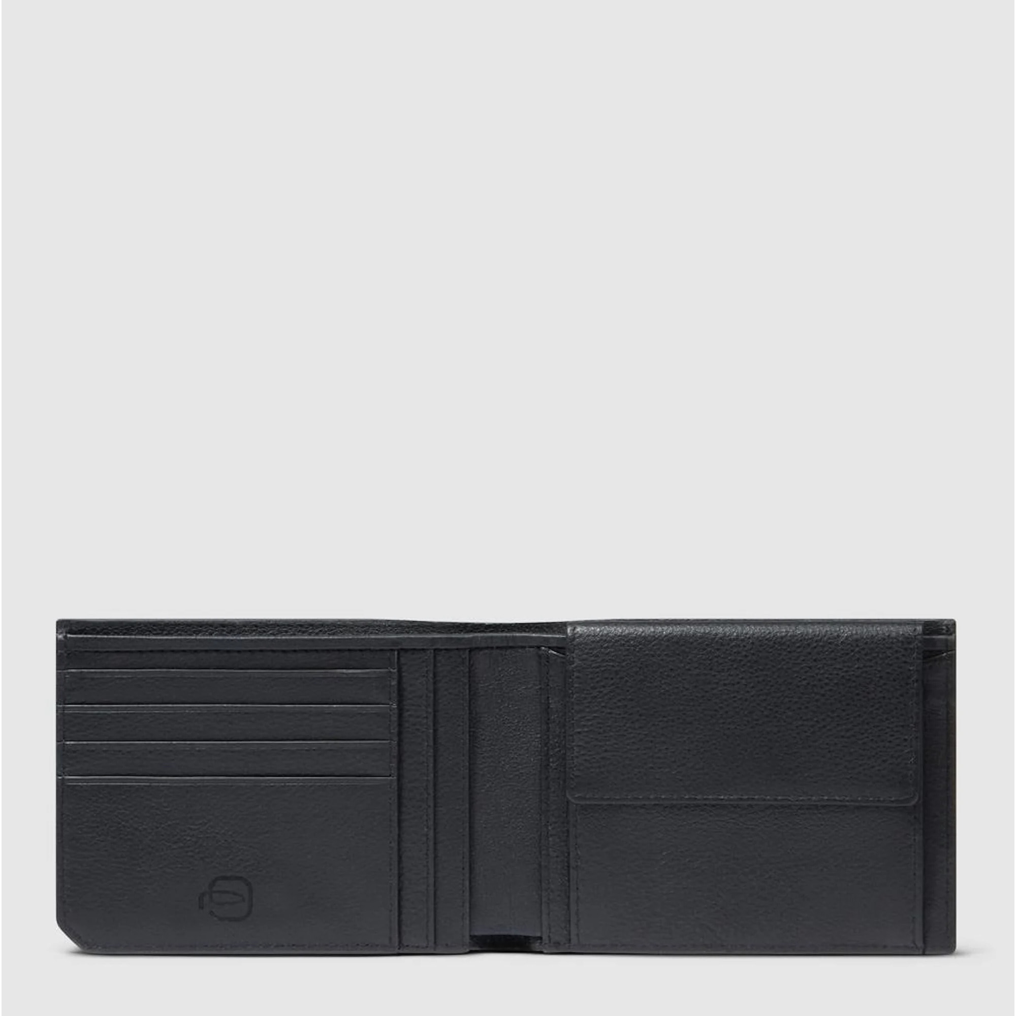 Piquadro Portafogli in pelle con portamonete, schermato con protezione RFID