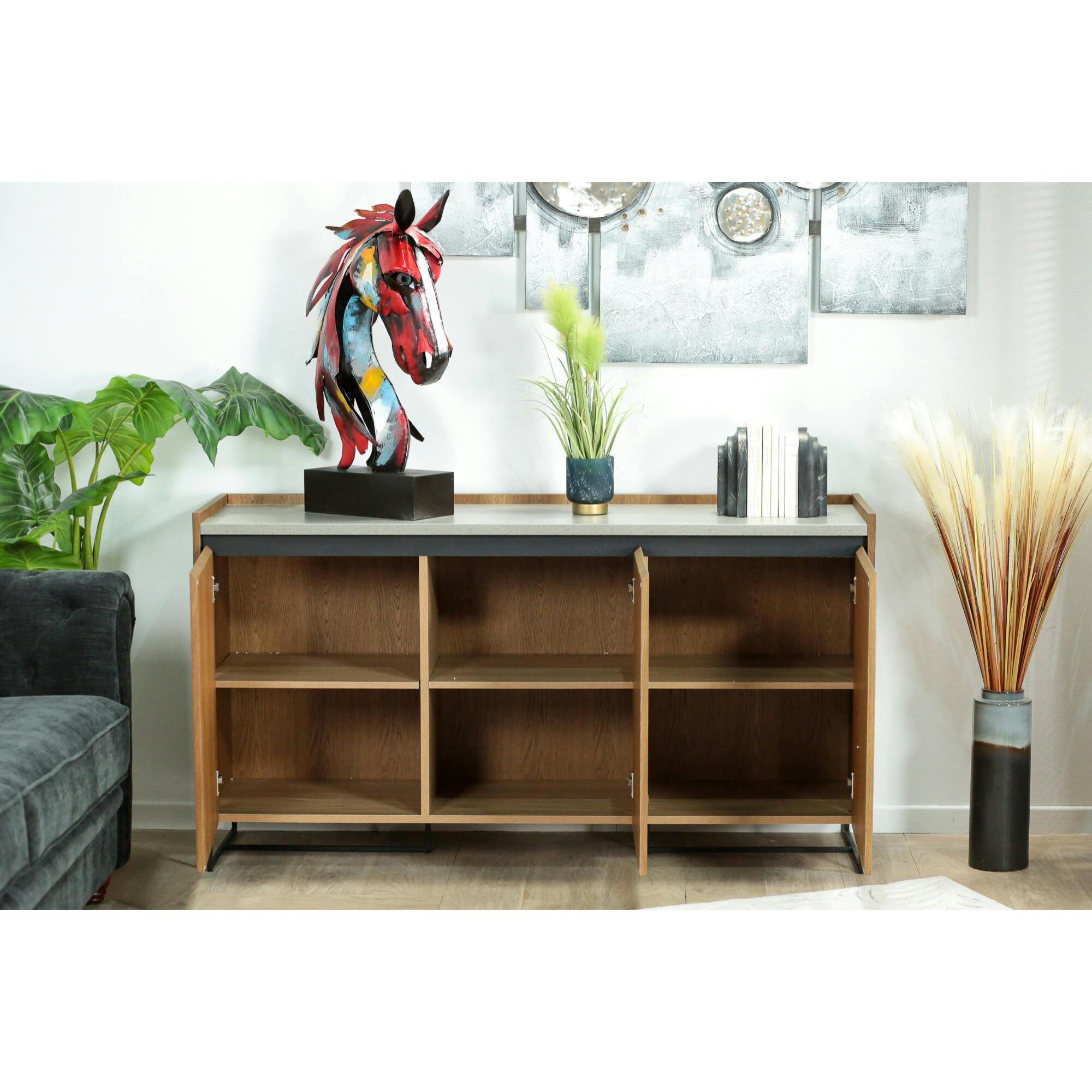 Buffet design en bois 3 portes 155 cm KINGSTON