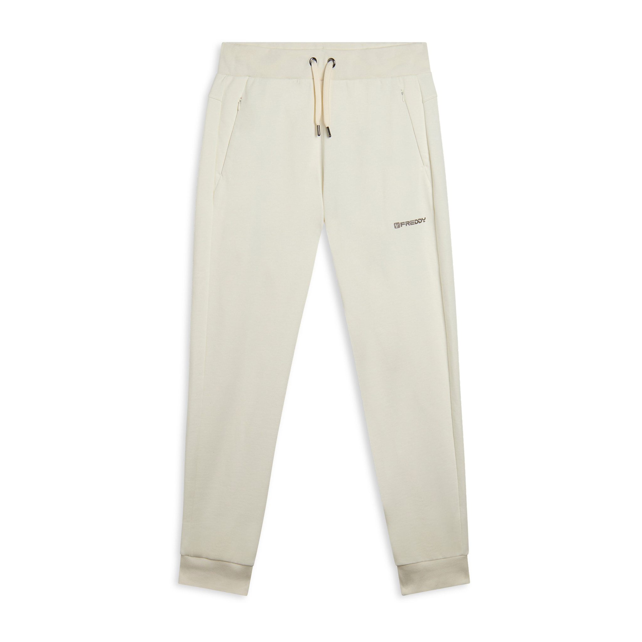 Pantaloni in felpa di cotone con fondo e vita in costina