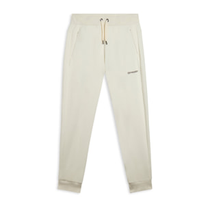 Pantaloni in felpa di cotone con fondo e vita in costina