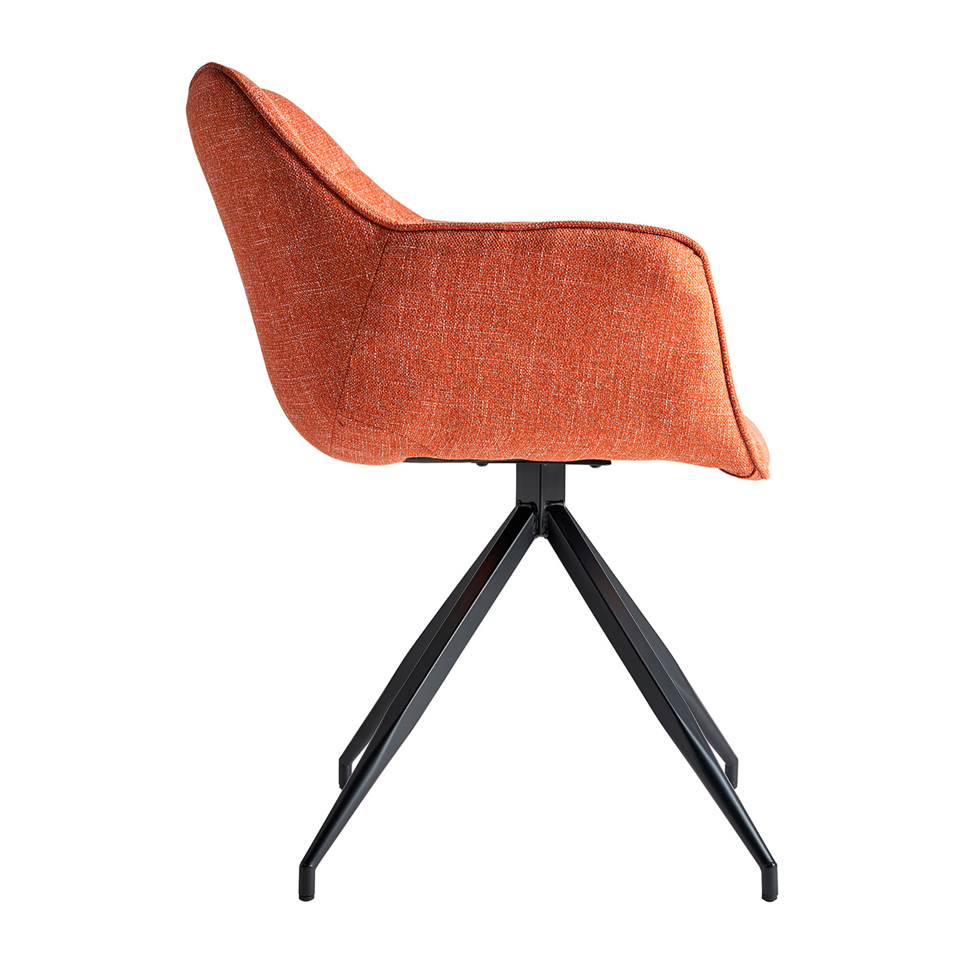 Silla de poliéster en color naranja de 63x62x81cm