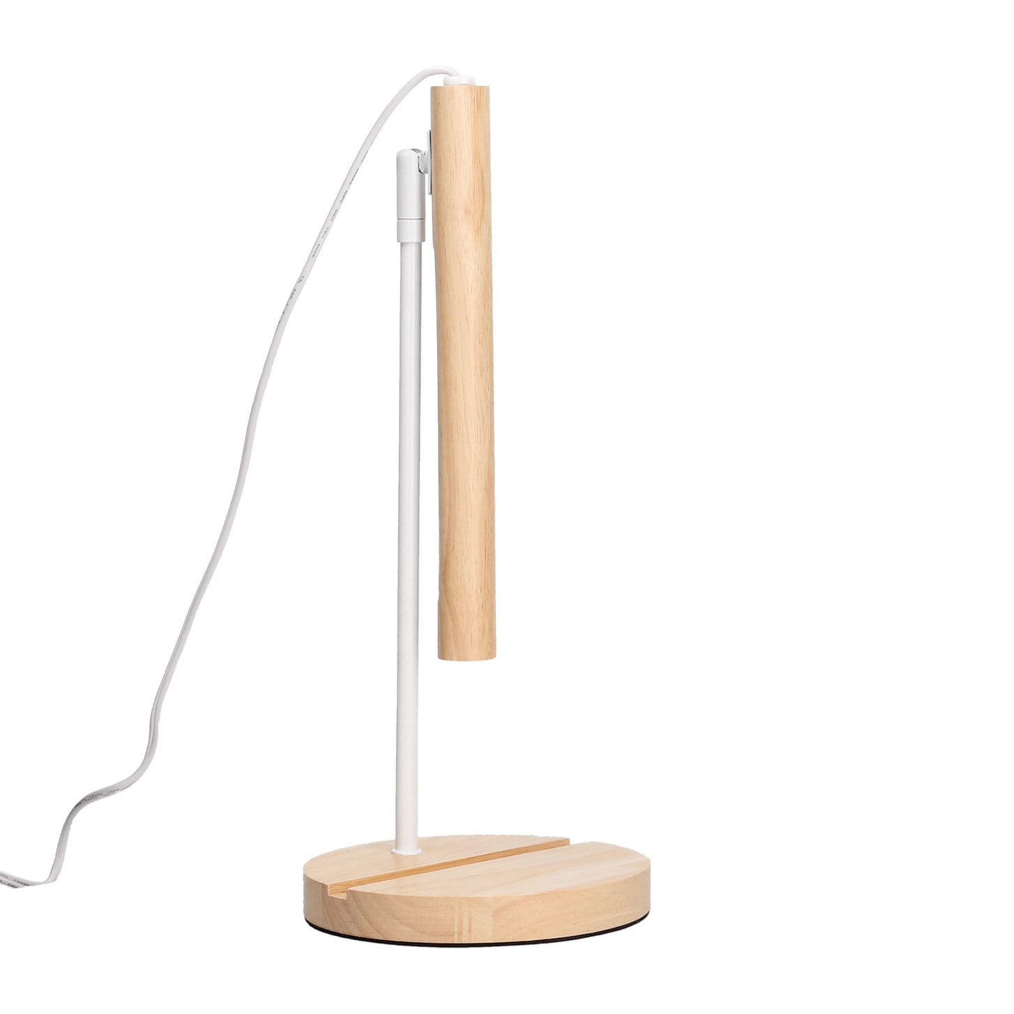 Forlight Arlo Lámpara de Escritorio LED de Madera Natural. Flexo de Escritorio de Acero Blanco y Madera con Luz Neutra 4000K