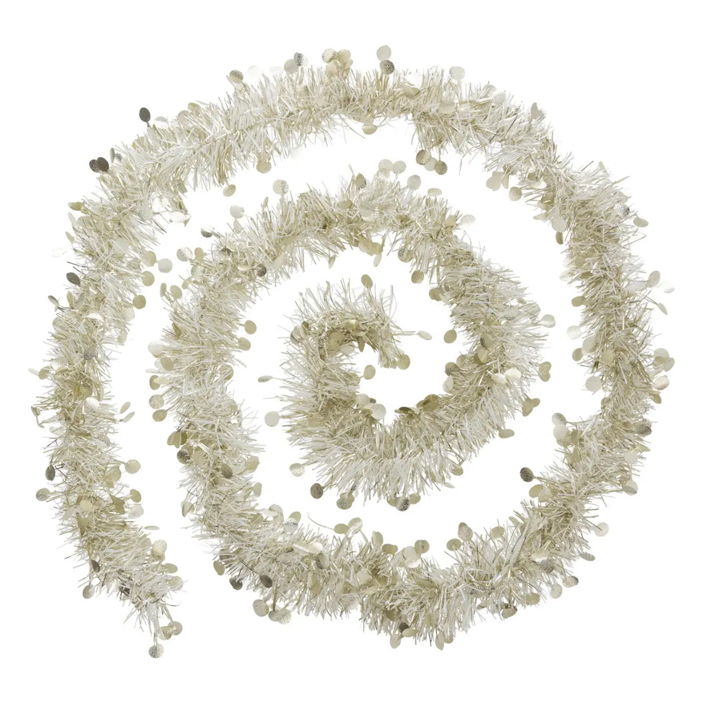 Guirlande de Noël pastille 100x4x2m or et blanc