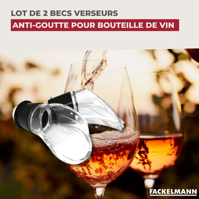 Lot de 2 becs verseurs anti-goutte pour bouteilles Fackelmann Bar Concept