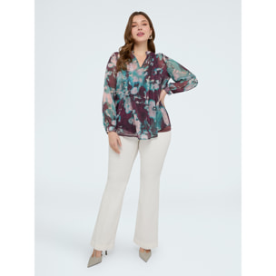 Fiorella Rubino - Blusa estampado floral en crepón - Burgundy