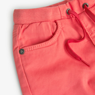 Bermudas para niÃ±o en algodÃ³n liso de color rojo, Camiseta