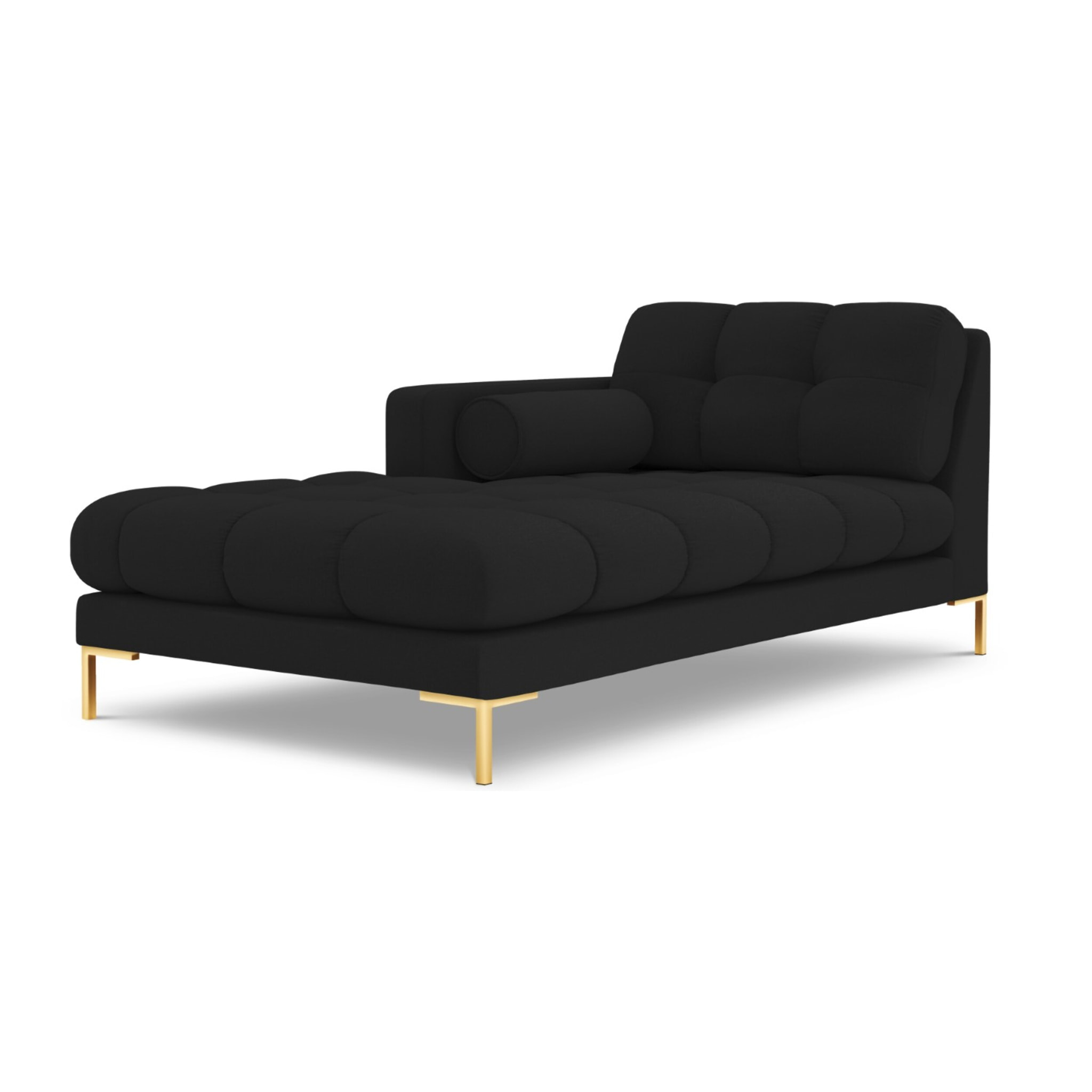 Méridienne gauche "Bali" en tissu structurel noir
