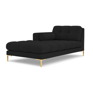 Méridienne gauche "Bali" en tissu structurel noir