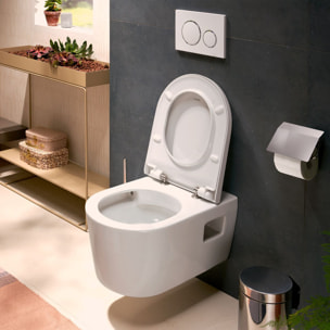 V-Fix Core Pack WC bâti-support + WC sans bride Hansgrohe EluPuraS + Abattant SoftClose + Plaque chrome (VFIXPURA8)