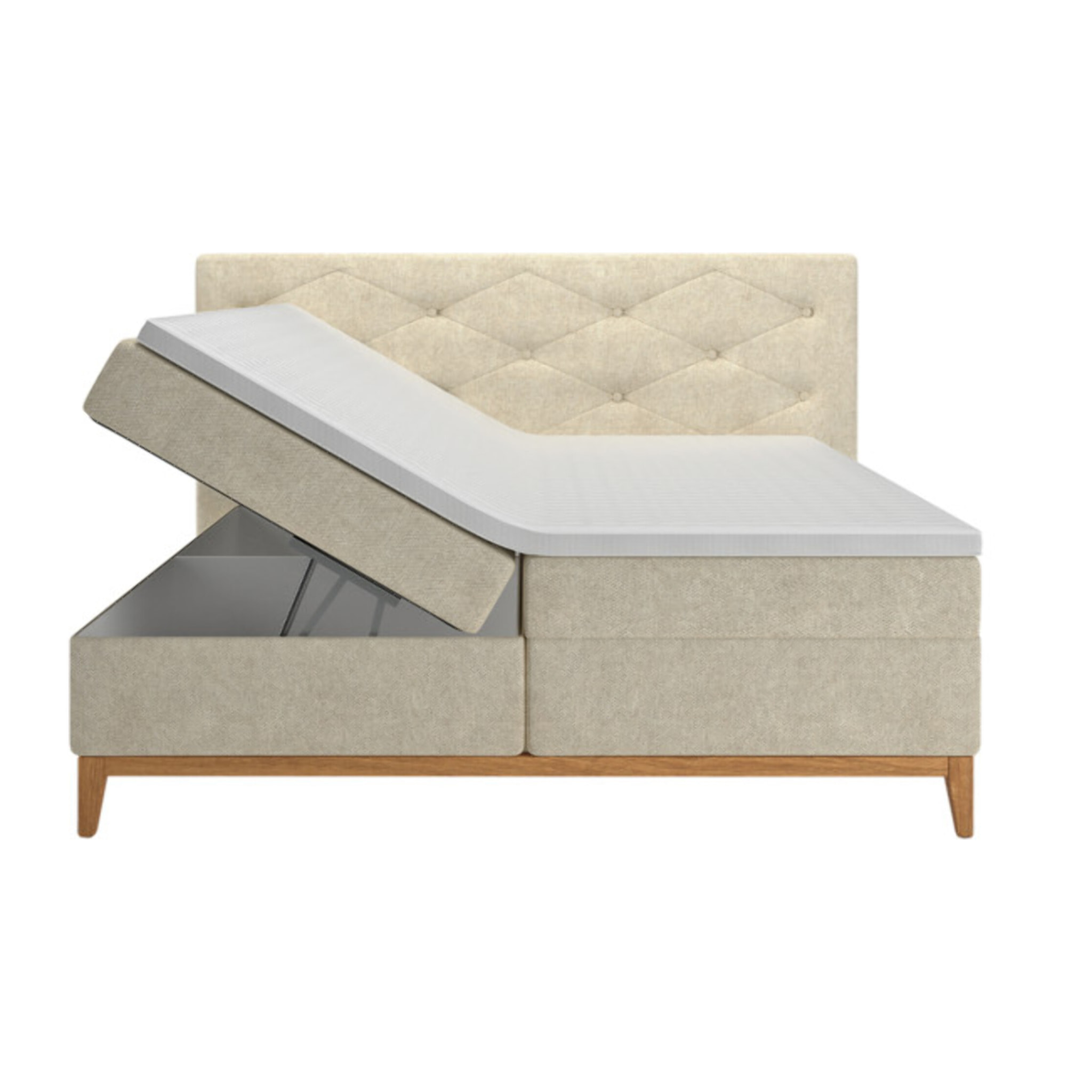 Lit boxspring complet avec 2 coffres 160x200cm - LAUSANNE