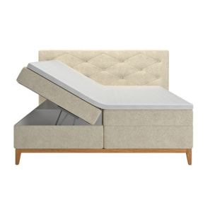 Lit boxspring complet avec 2 coffres 160x200cm - LAUSANNE