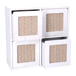 Portatutto in legno bianco quadro cm20x8x20