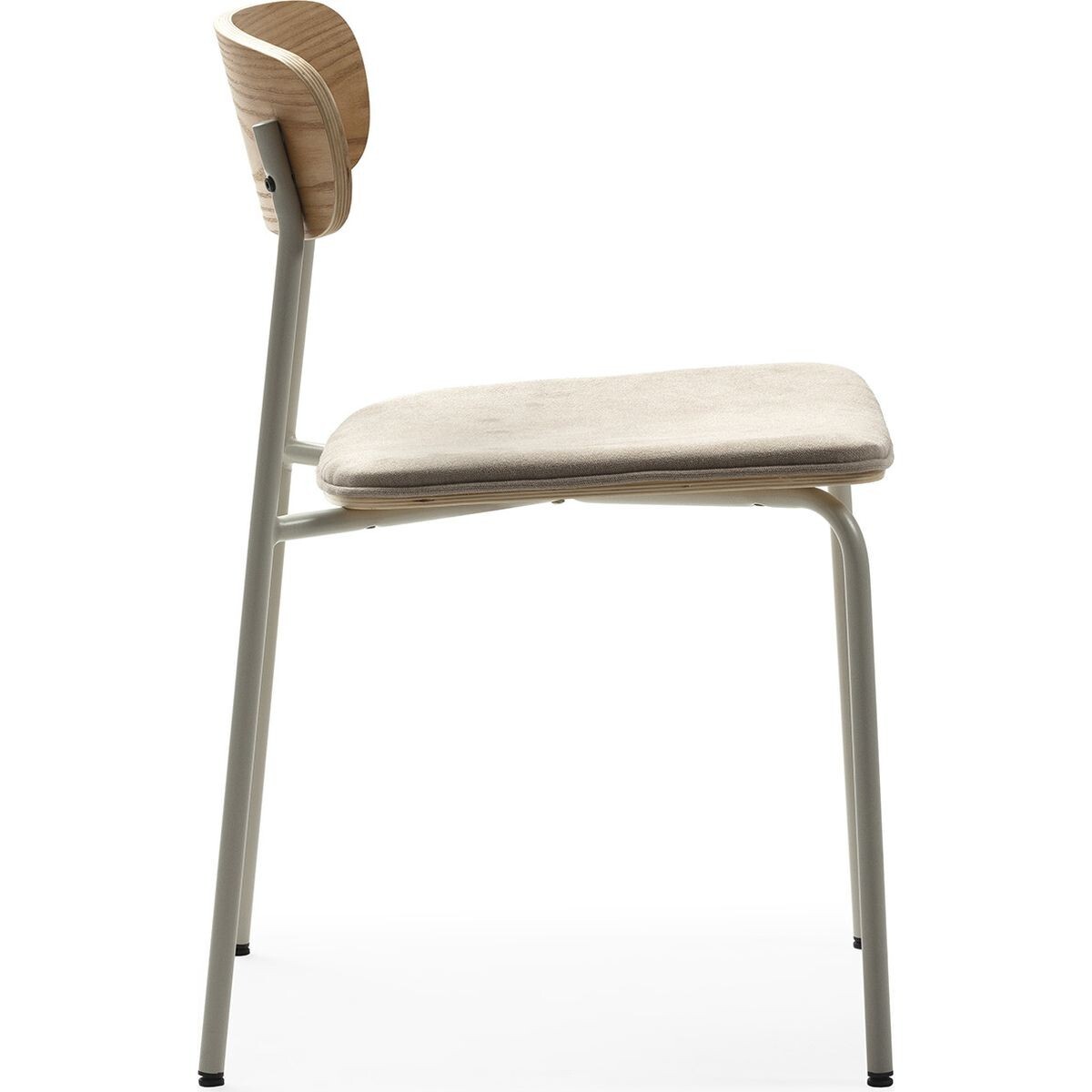 Lot de 2 chaises en tissu et effet bois - SVALA