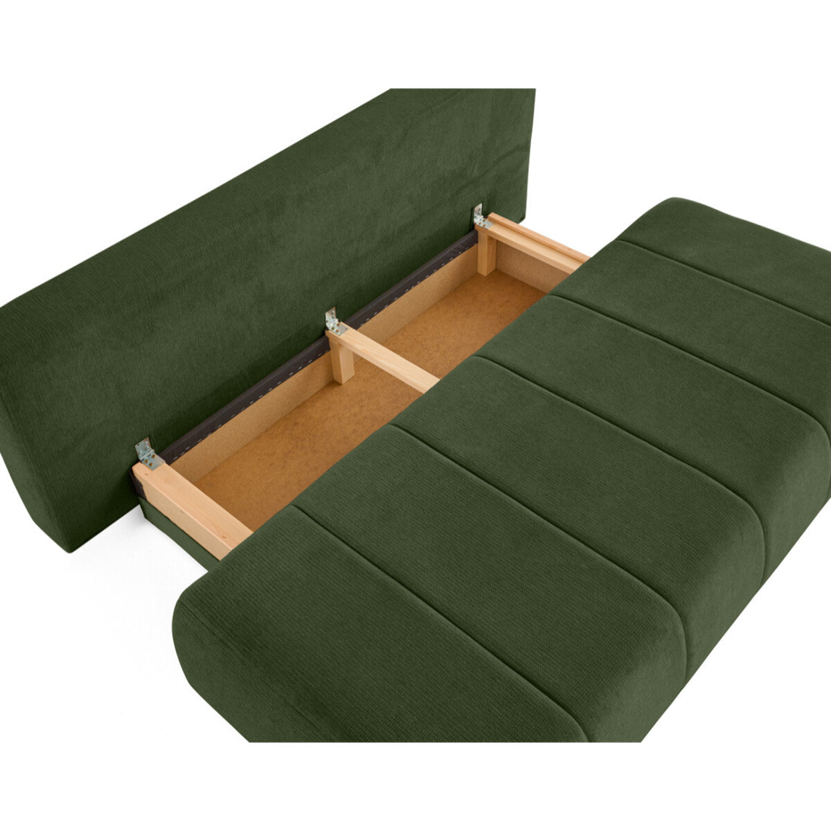 Harper - canapé 3 places convertible avec coffre en tissu texturé - Vert