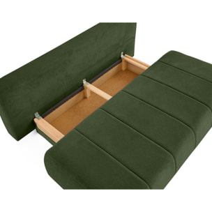 Harper - canapé 3 places convertible avec coffre en tissu texturé - Vert