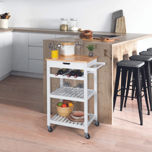 Desserte A Roulettes Blanc 40x61x845cm