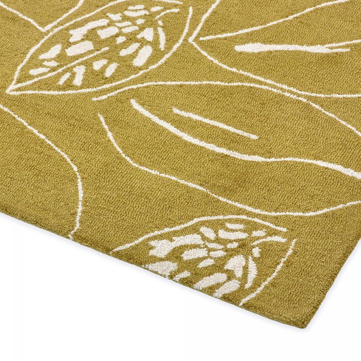 Tapis salon et chambre fait à la main en laine motif floral CHICDOUE