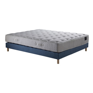 Ensemble Comète - Matelas ressorts ensachés - Sommier Bleu Marine