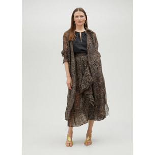 Trench organza stampa animalier