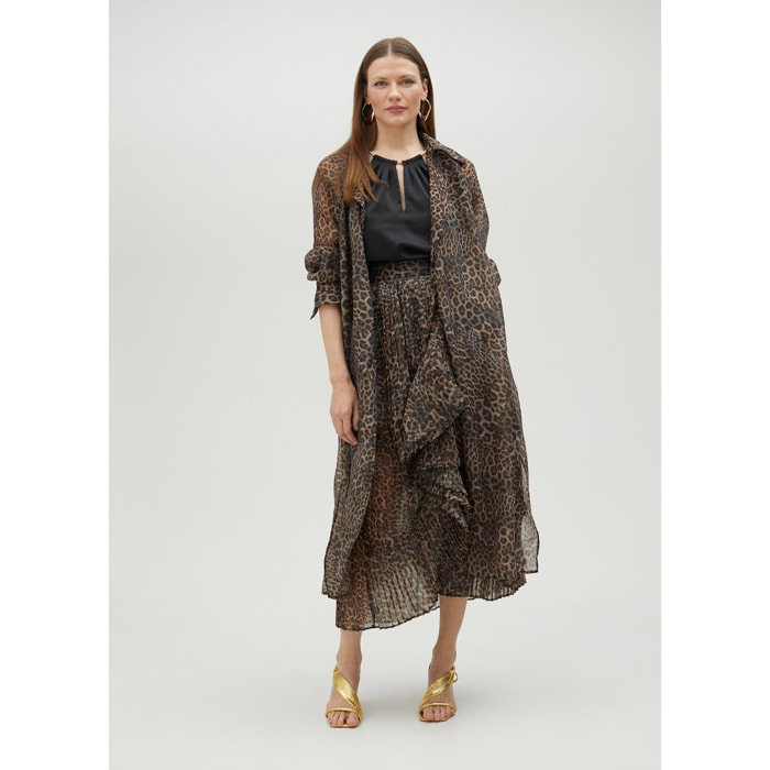 Trench organza stampa animalier
