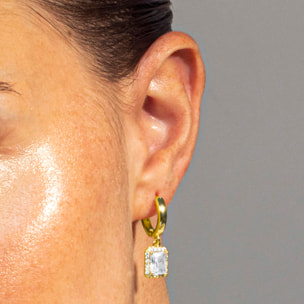 Pendientes de Circonita Brillante acabados en oro amarillo de 18k