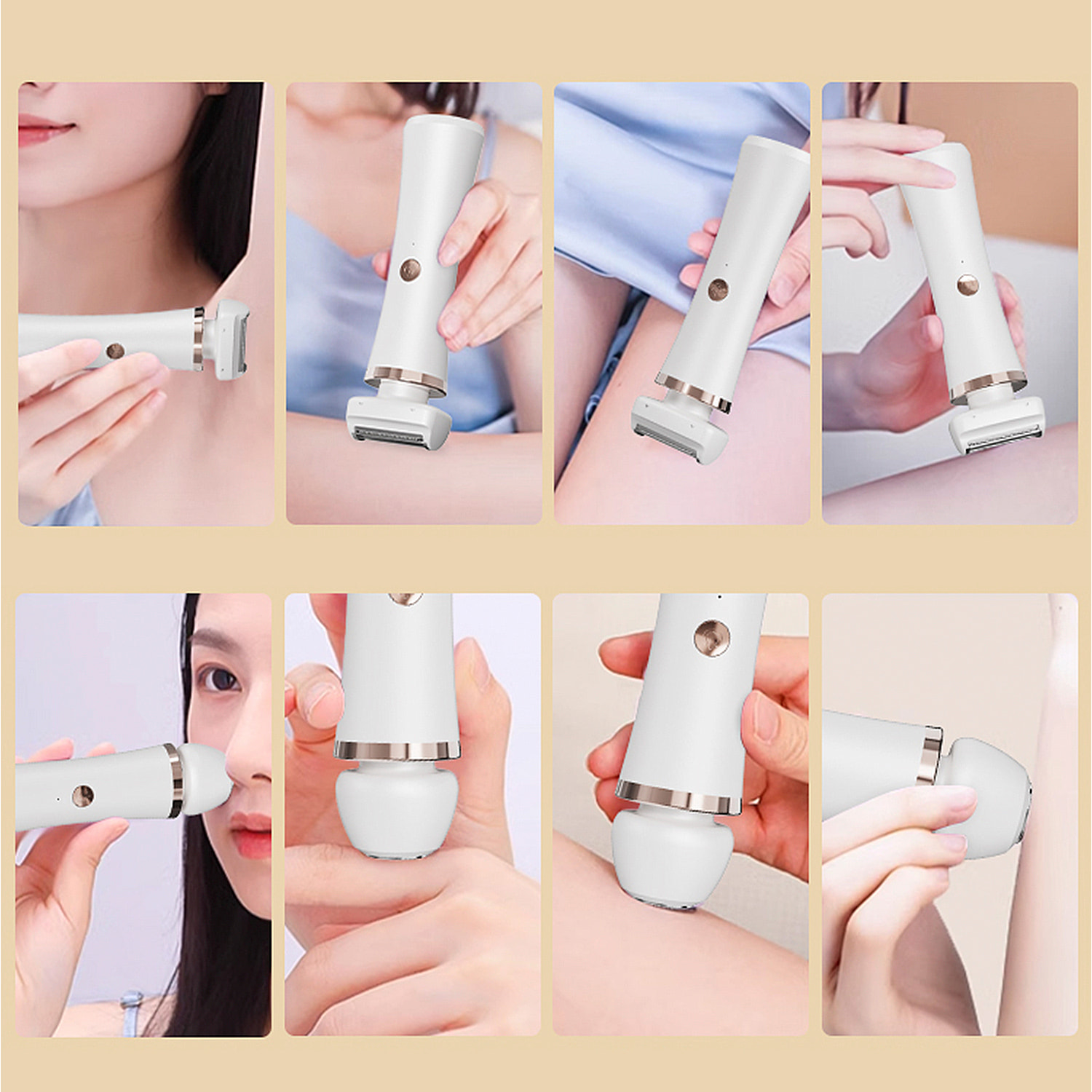 Depilatore 2 in 1 con doppia testina.