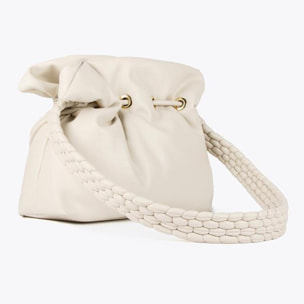 Borsa con manico effetto pelle intrecciata