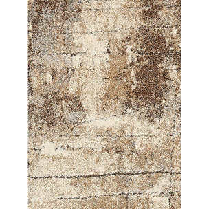 tapis salle à manger 200x290 tissé gris rectangle motif faux uni NATACT