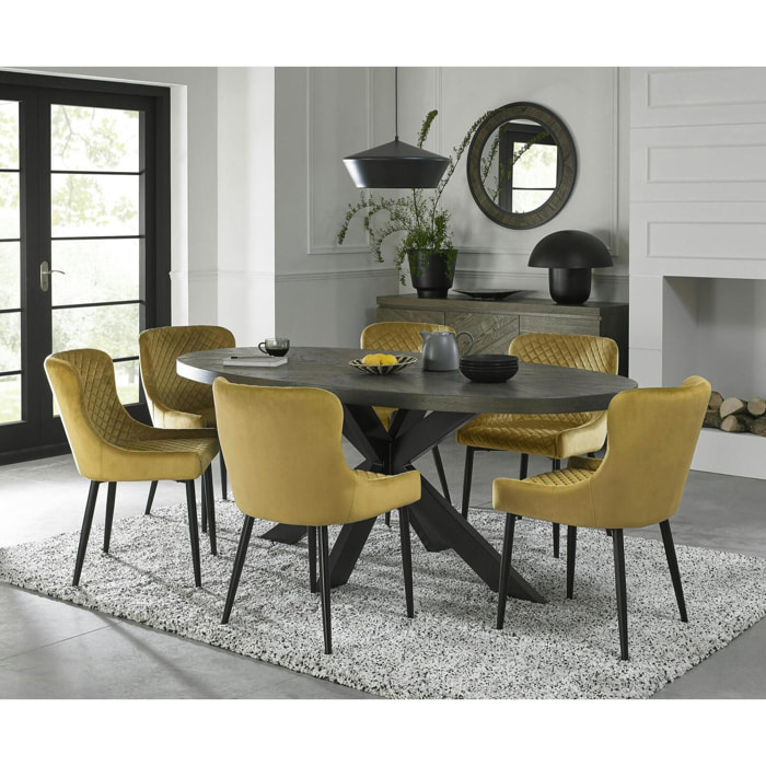 Table ovale marqueterie de chêne 200 cm ARLINGTON