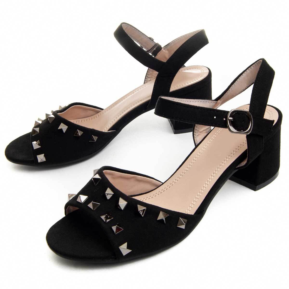 Sandalias de Tacón - Negro - Altura: 6 cm